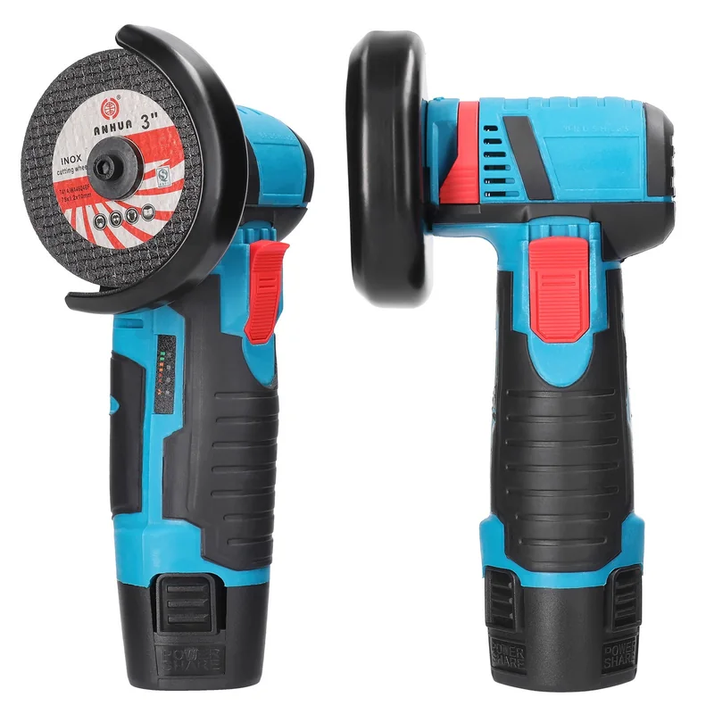 Mini Cordless Angle Grinder, 12 V, with Saw Blade, view 2